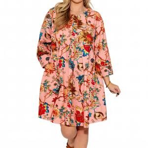 NEW IVY JANE tuck and swing dress in multi